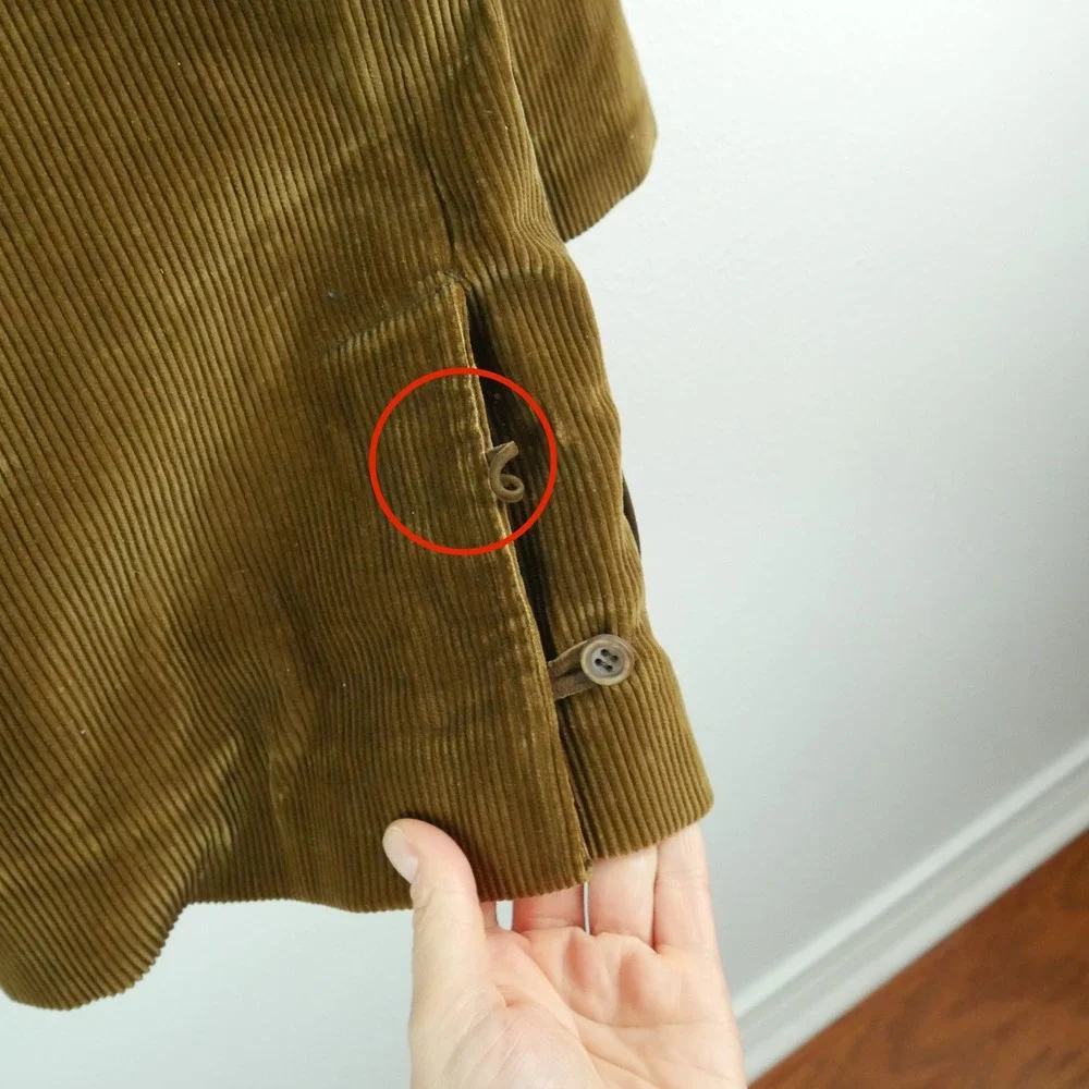 Vintage Cortefiel Corduroy Shooting Jacket Brown Suede Patch Hunting Coat 42